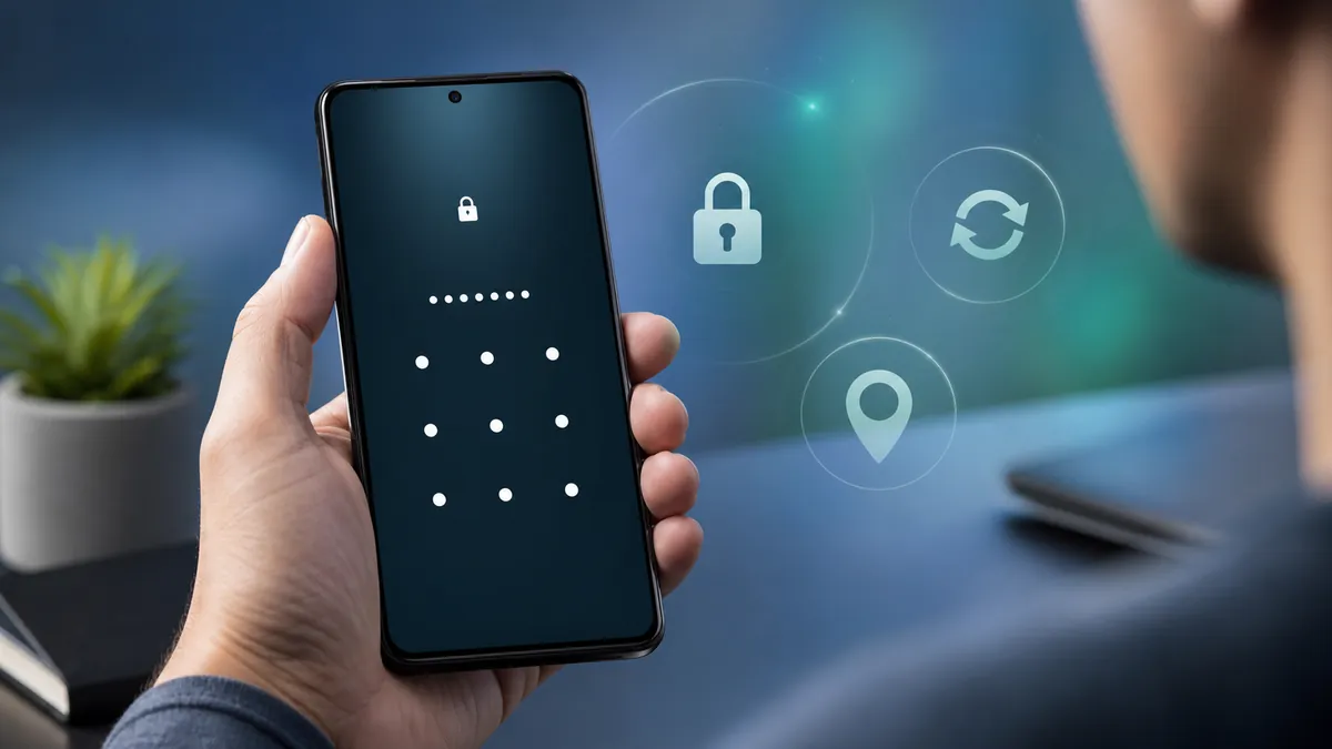 Utilisateur sécurisant son smartphone Android