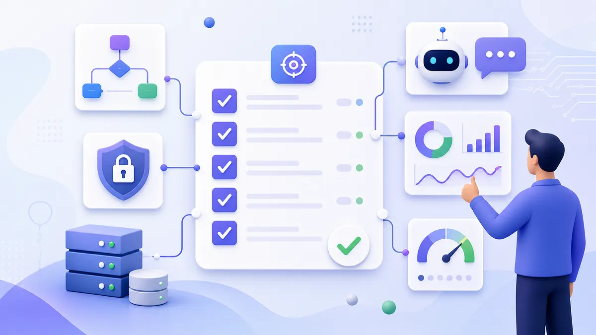 Checklist visuelle pour cadrer un projet chatbot assistant IA ou agent IA