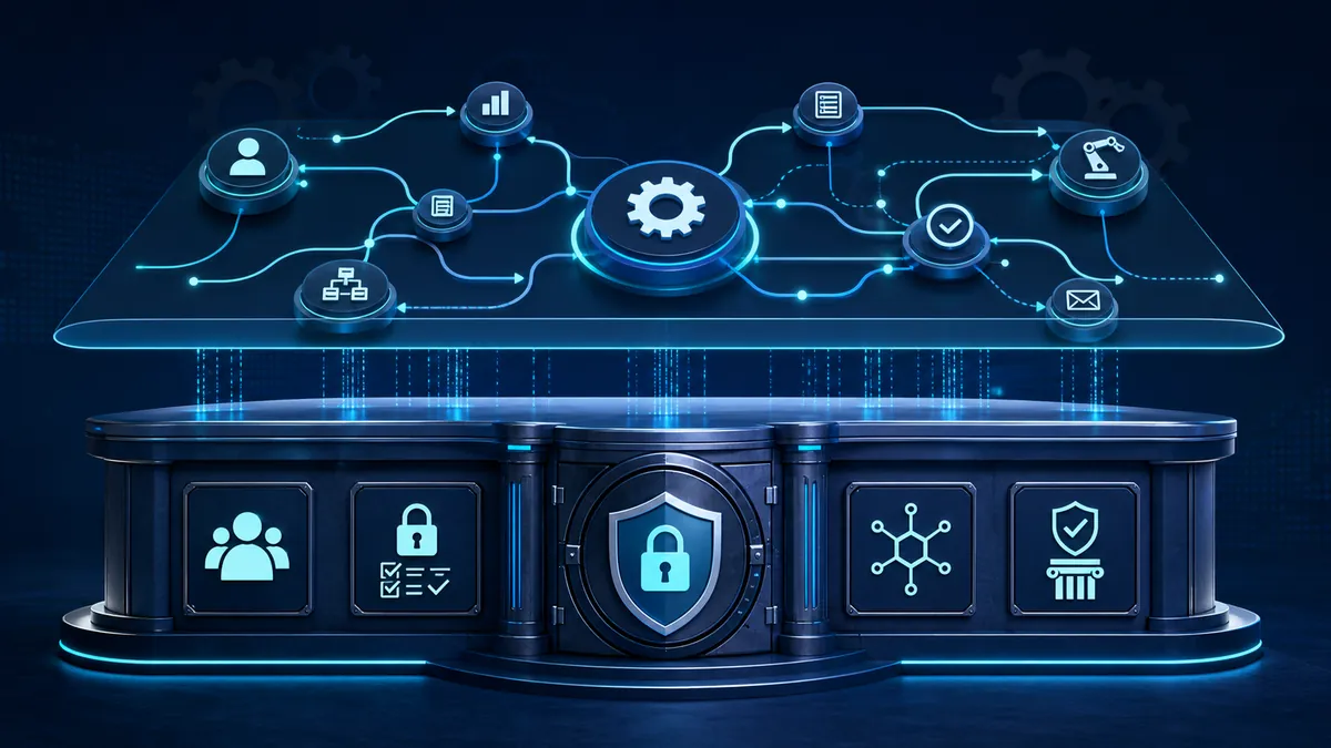 Deux couches de cybersécurité avec fondation de données et workflows personnalisés