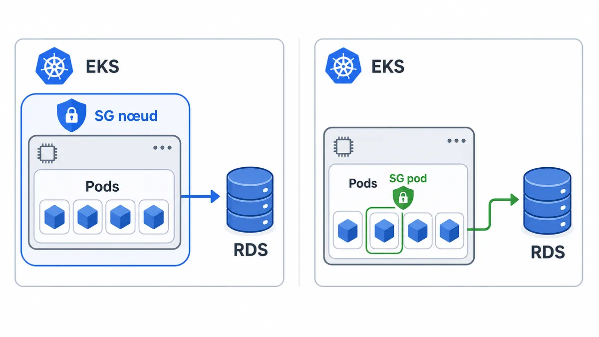 Comparaison entre security group de nœud et security group dédié à un pod