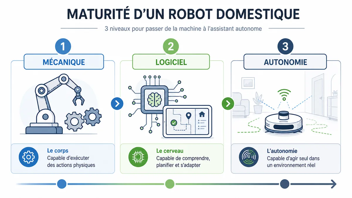 Schéma des niveaux de maturité d’un robot domestique