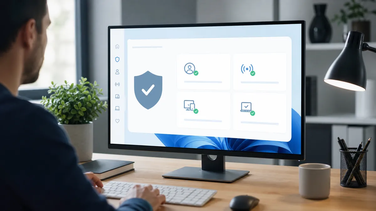 Paramètres de sécurité Windows sur un ordinateur