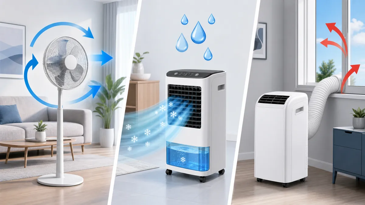 Comparaison entre ventilateur, rafraîchisseur d’air et climatiseur mobile
