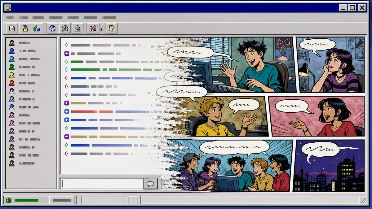 Une interface de chat transformée en bande dessinée