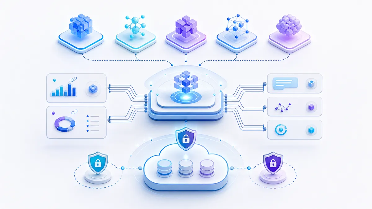 Architecture IA avec modèles interchangeables et données privées protégées