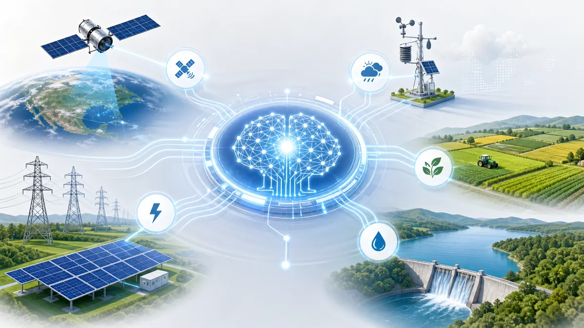 Des données environnementales sont analysées par une intelligence artificielle