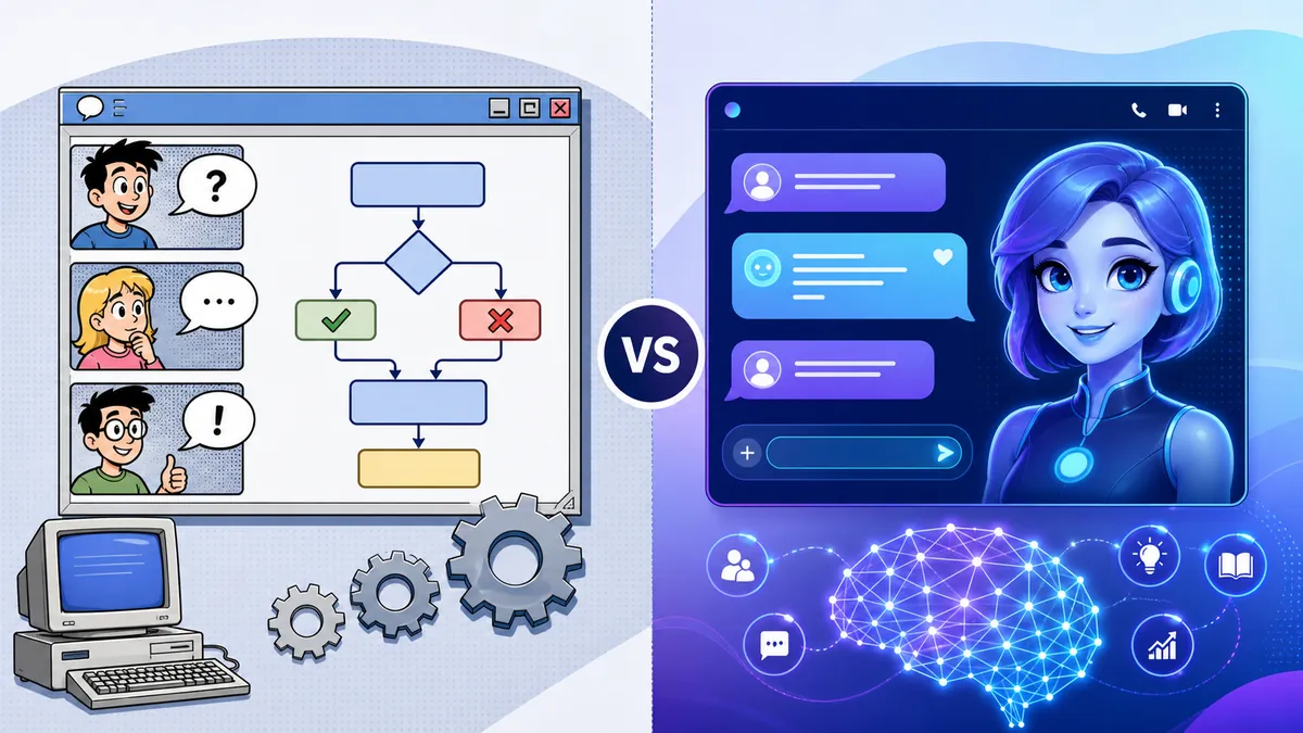Comparaison visuelle entre Comic Chat et les agents IA modernes