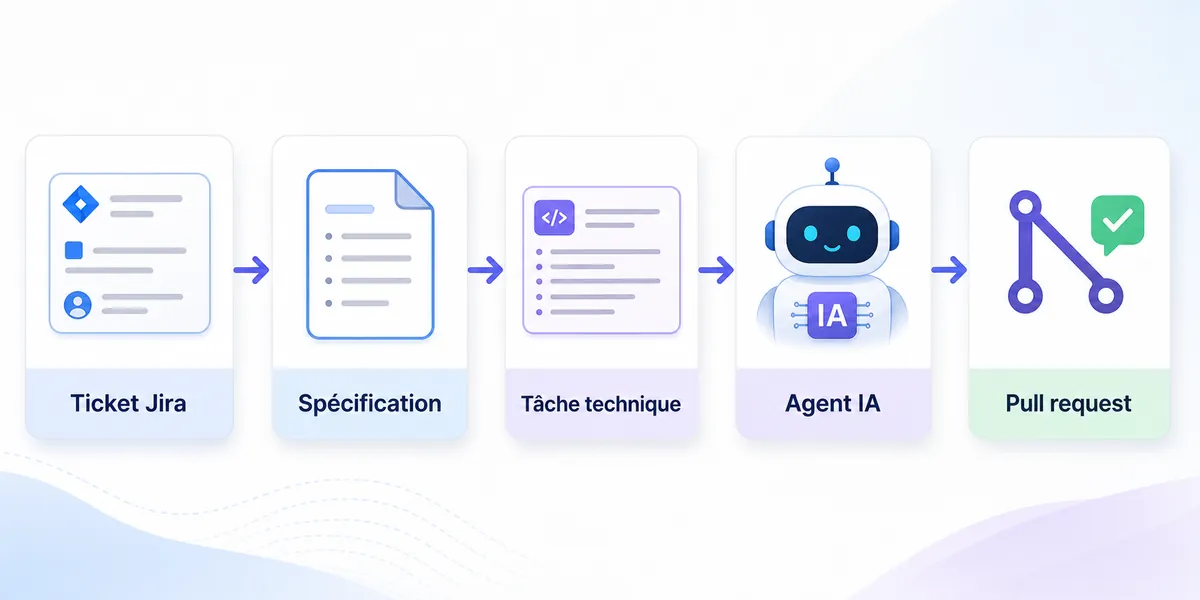 Flux de travail Jira avec agent IA et pull request
