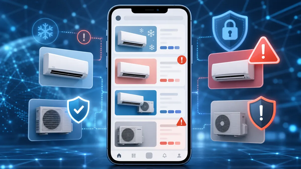 Des publicités suspectes pour climatiseurs sur un smartphone