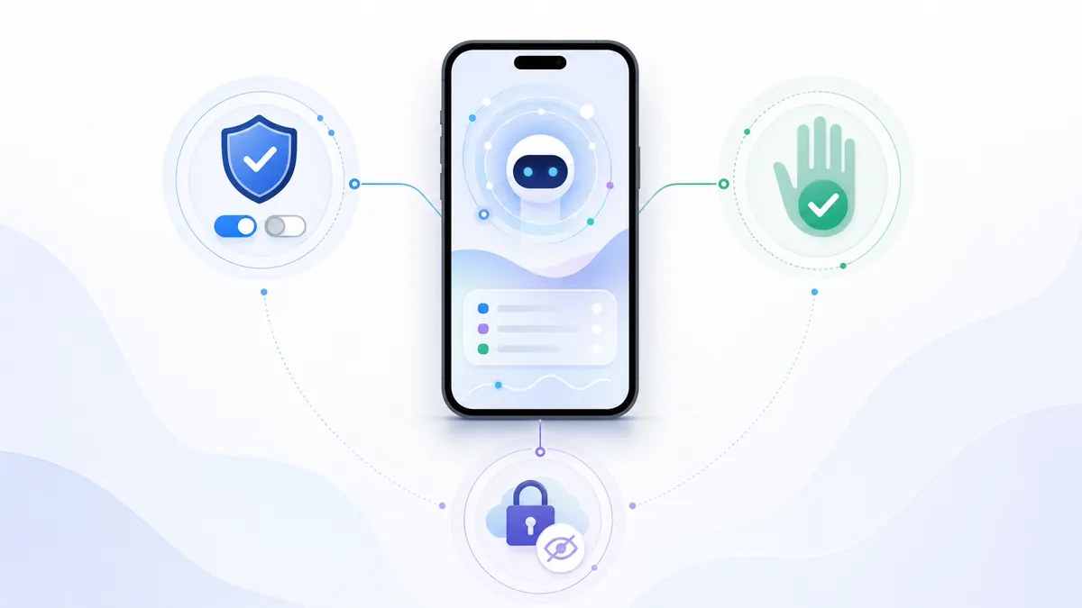 Infographie sur la confiance et la confidentialité des agents IA mobiles