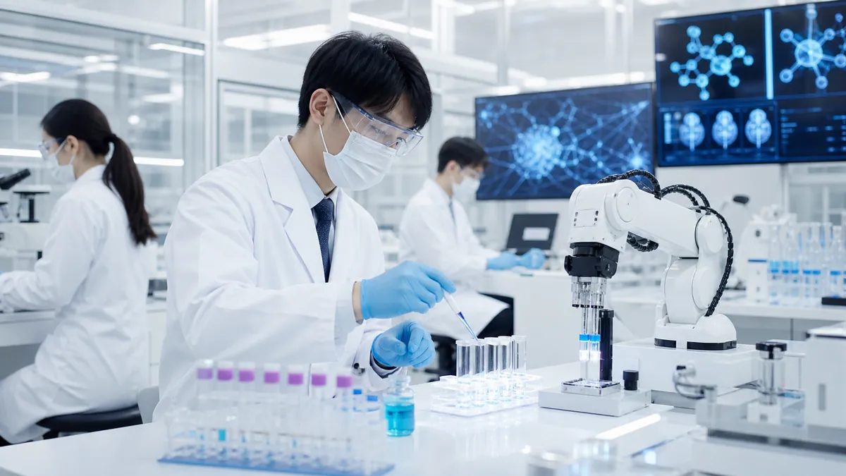 Laboratoire pharmaceutique moderne utilisant l’intelligence artificielle