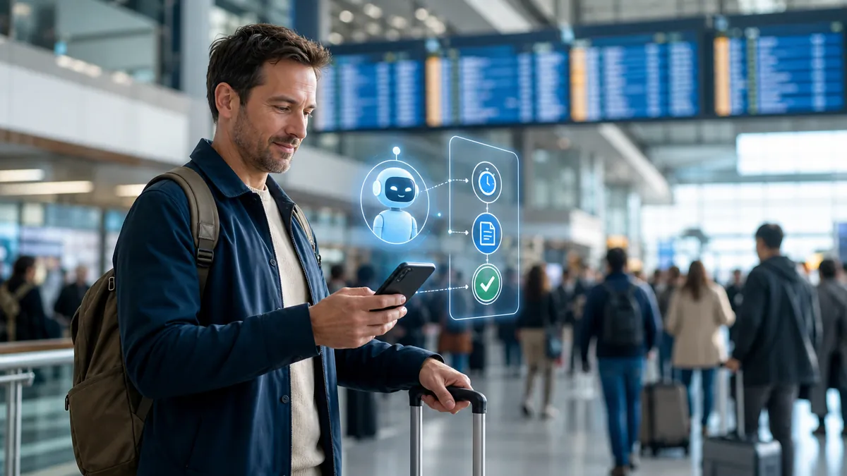Un voyageur utilise un agent IA pour demander une compensation après un retard de vol