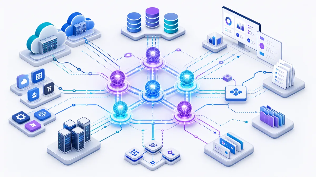 Un processus IT relié à de nombreux systèmes d'entreprise