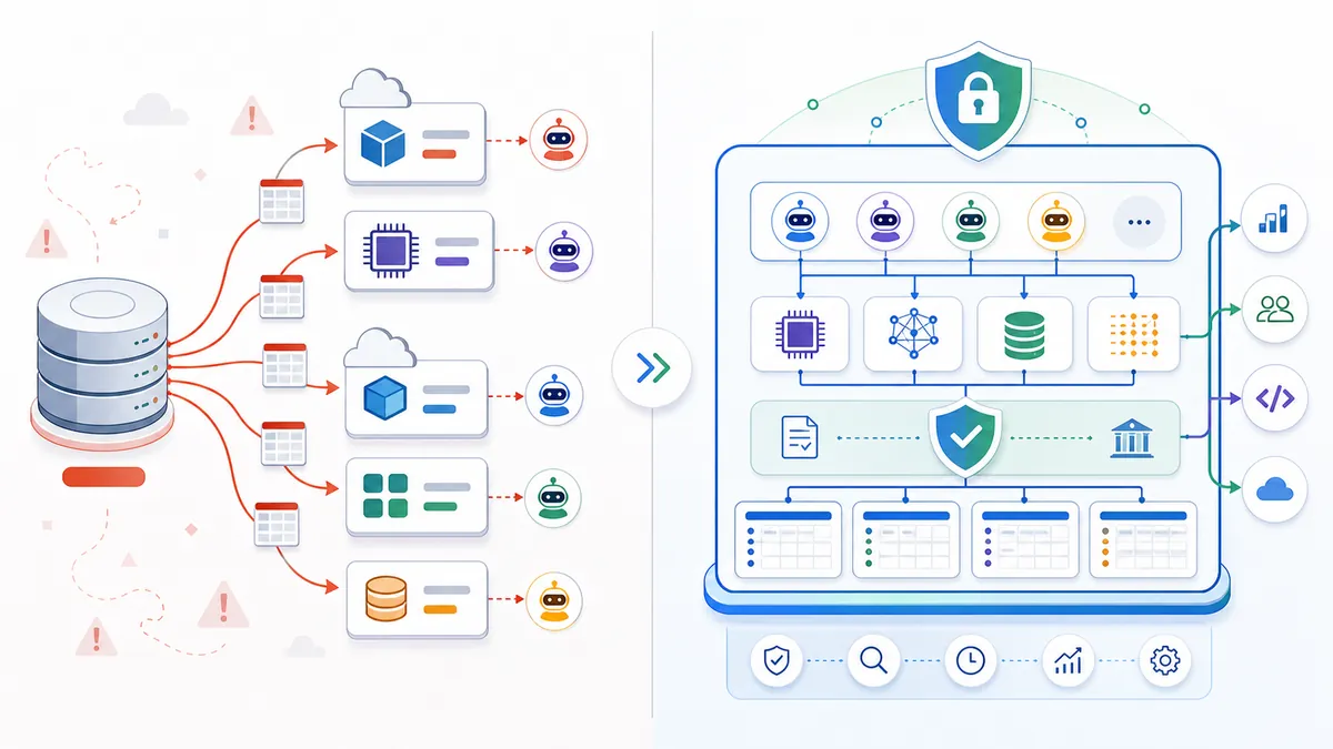 Comparaison entre agents IA externes et agents IA data-native