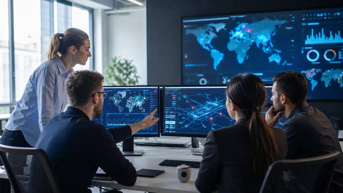 Équipe informatique surveillant la sécurité d’un réseau