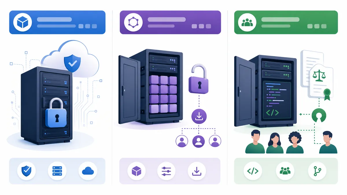 Schéma expliquant la différence entre open-weight et open source