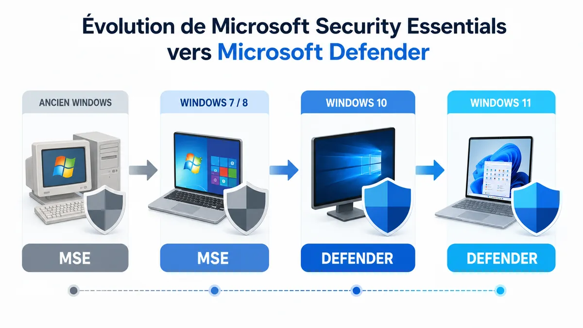 Évolution de Microsoft Security Essentials vers Microsoft Defender