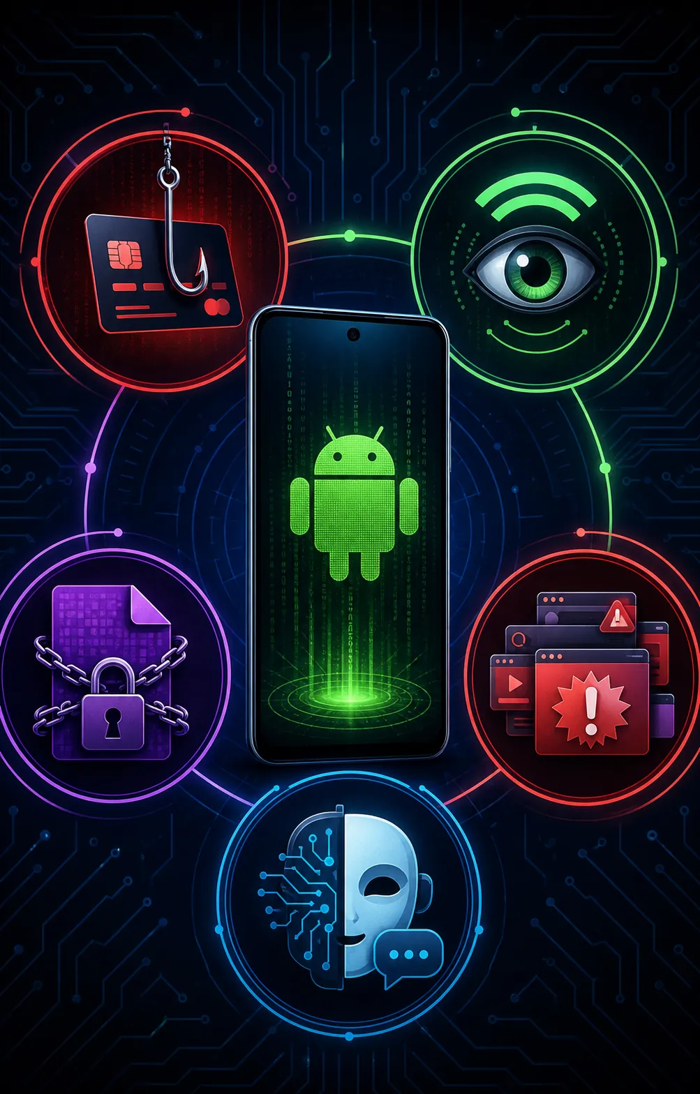 Infographie des principales familles de malwares Android