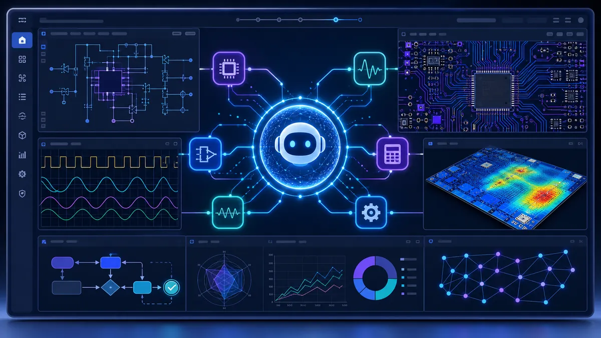 Interface de logiciel de conception électronique pilotée par un agent IA