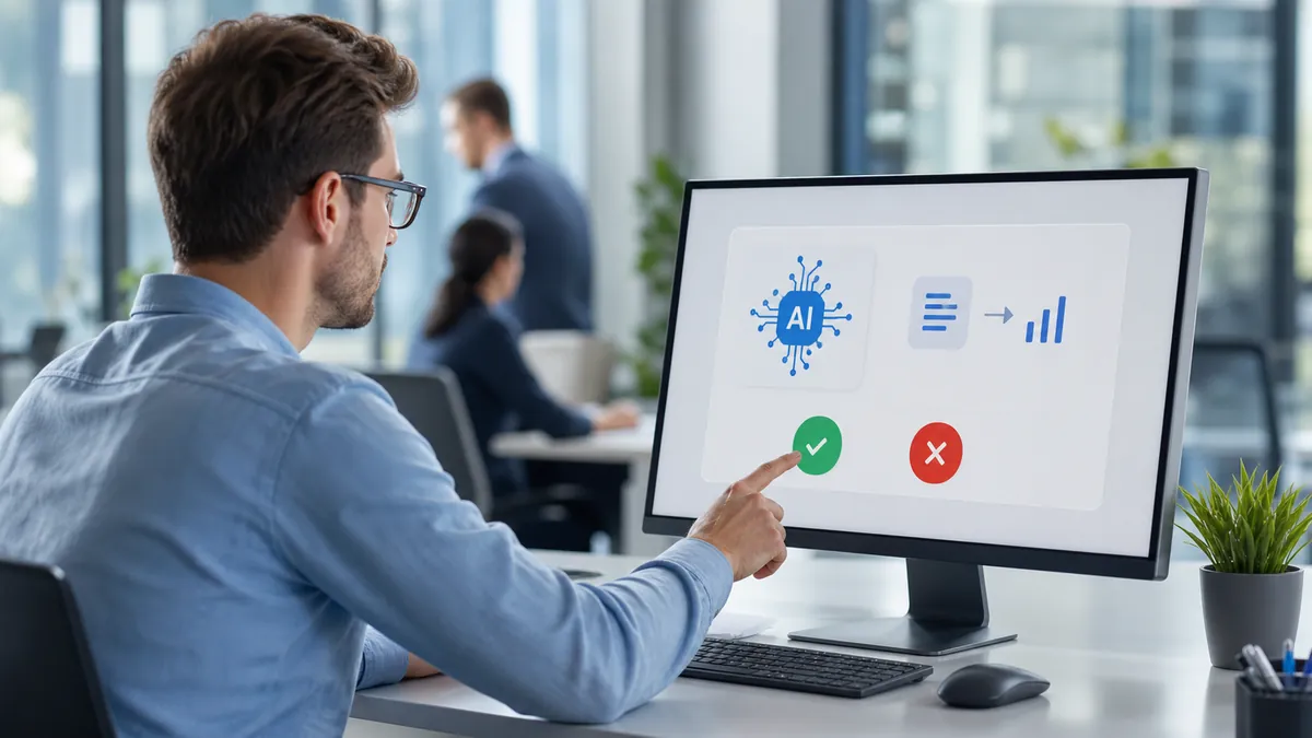 Employé validant une action proposée par un agent IA