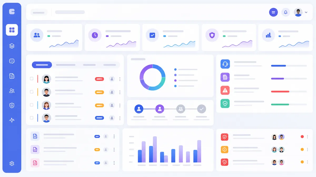 Tableau de bord illustrant plusieurs cas d’usage Human in the Loop en entreprise