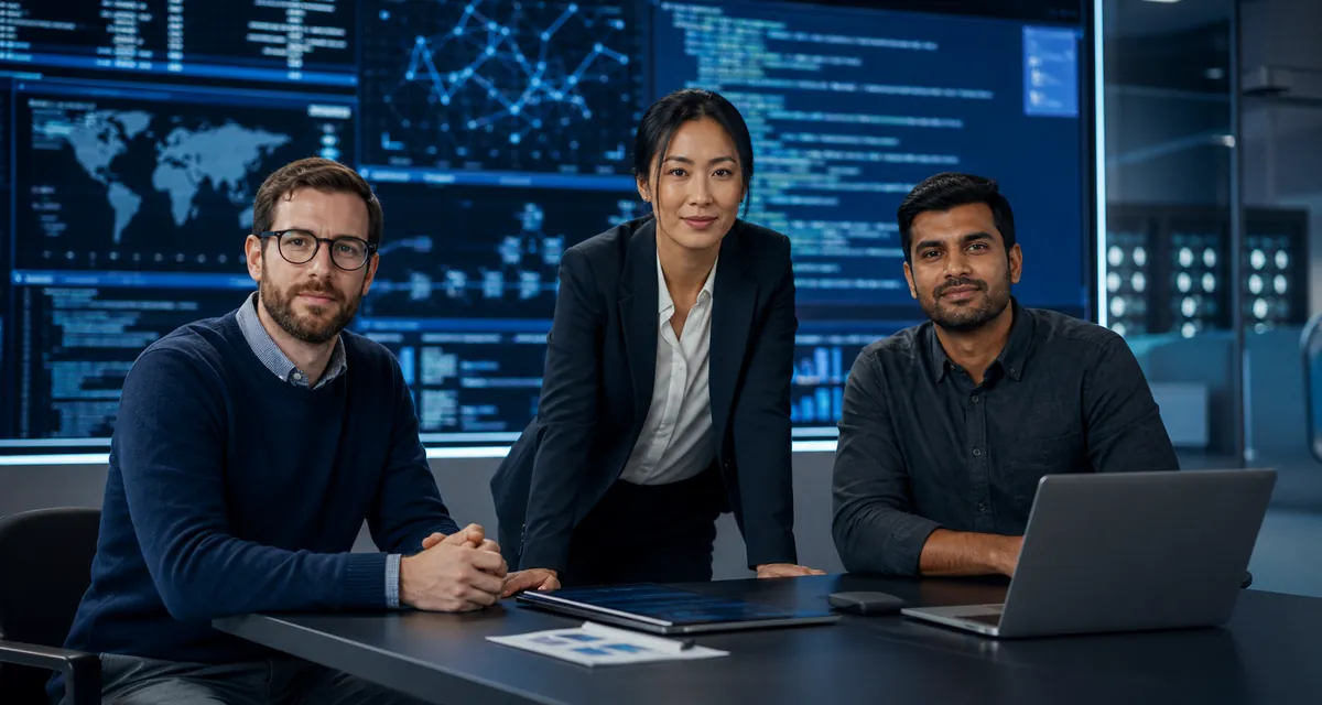 Équipe fondatrice d'une startup de cybersécurité IA
