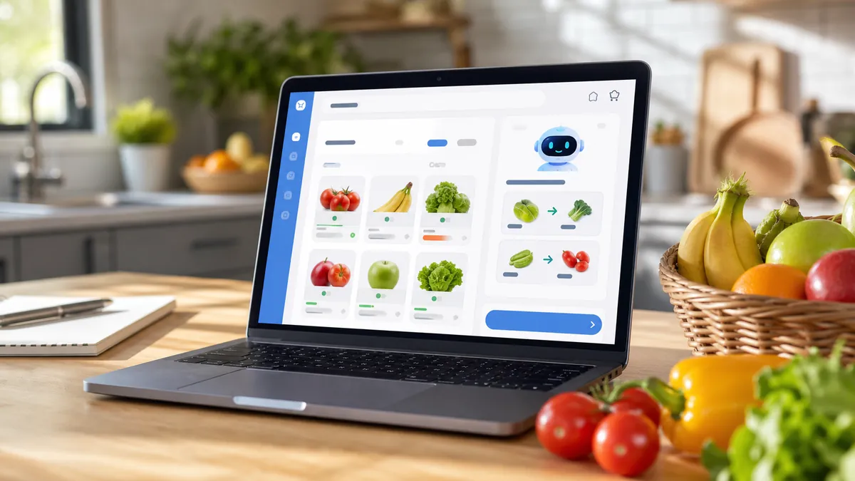 Un assistant IA aide à préparer une commande de courses en ligne