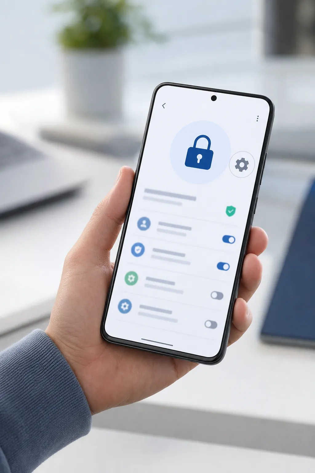 Paramètres de sécurité Android sur un smartphone