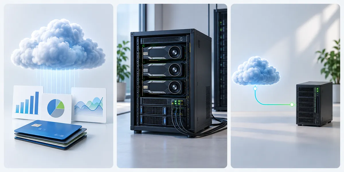 Comparaison visuelle des coûts entre API cloud, serveur local et approche hybride