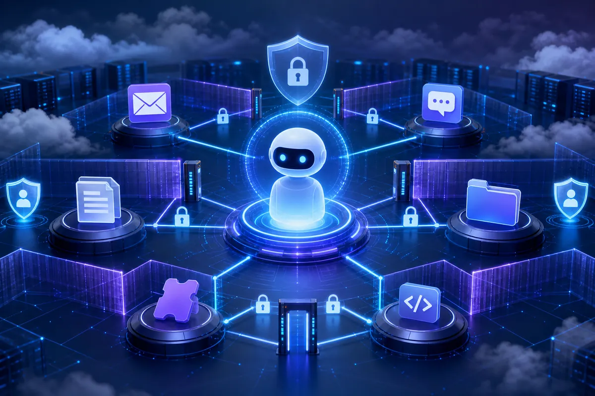 Agent IA connecté à plusieurs outils avec des contrôles de sécurité