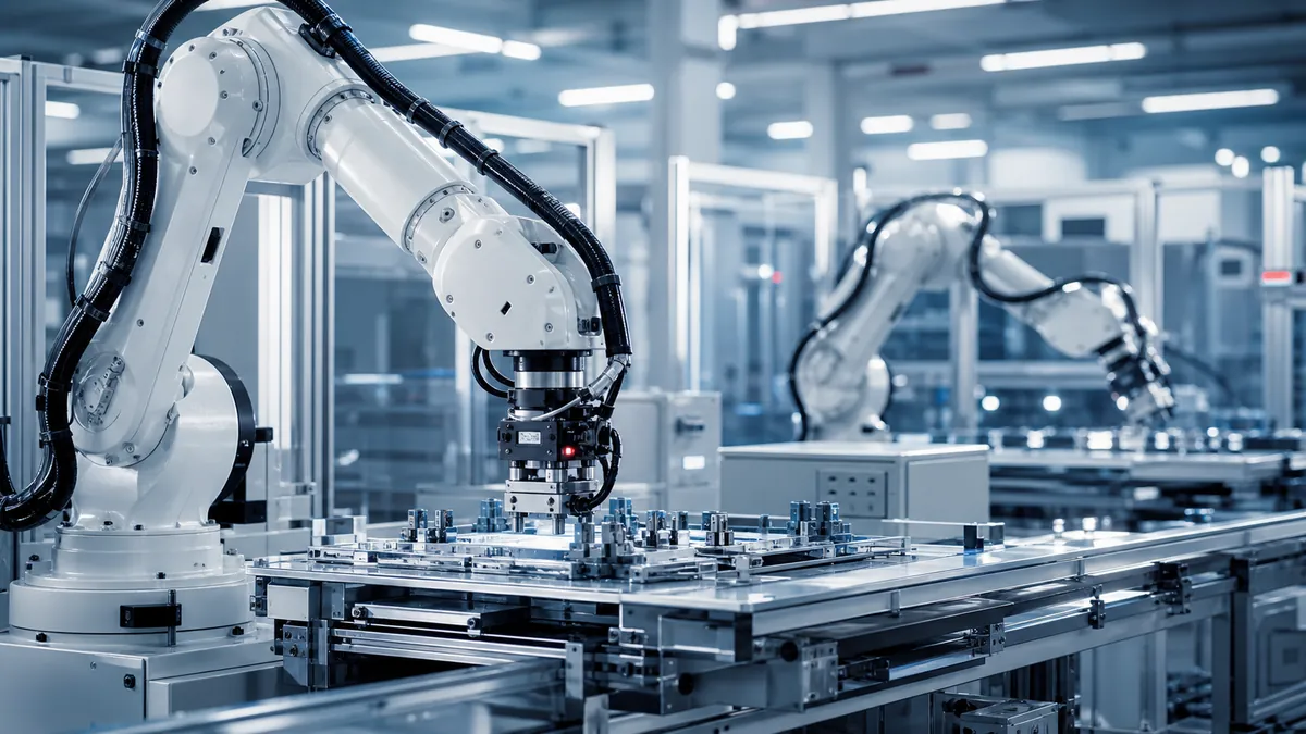 Robot industriel dans une usine japonaise automatisée
