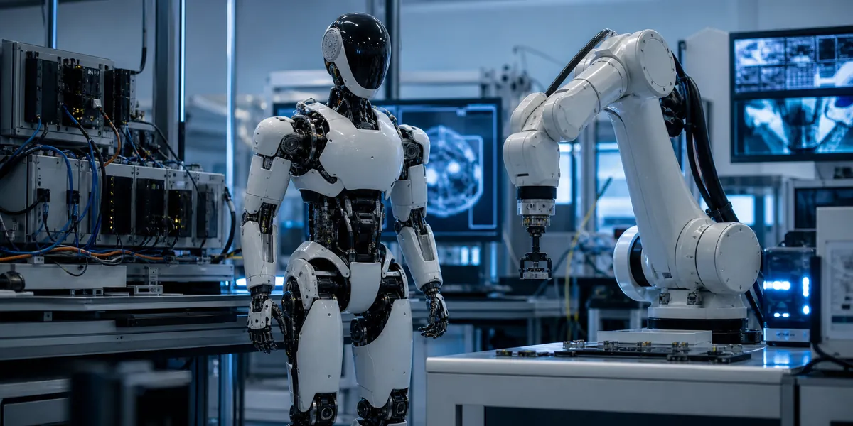 Robot humanoïde et système informatique embarqué dans un laboratoire de robotique