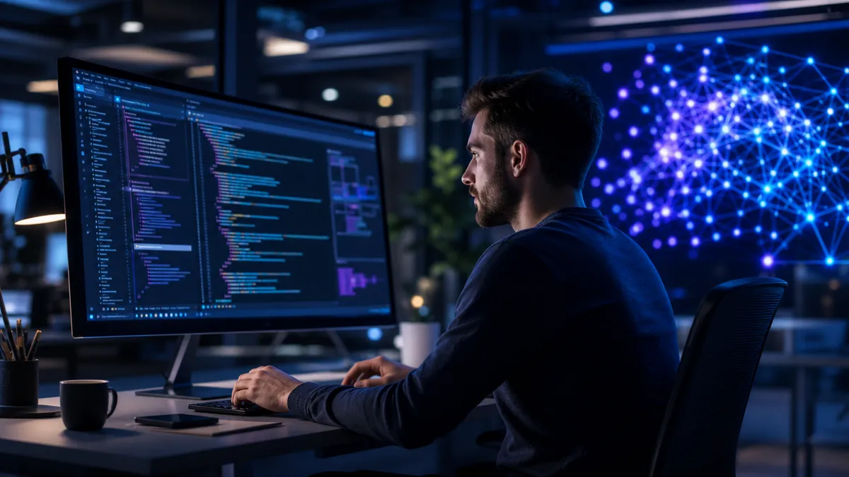 Développeur utilisant une IA pour écrire du code