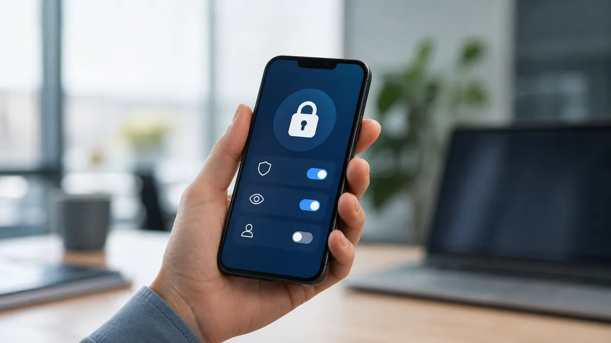 Une personne consulte les réglages de confidentialité de son smartphone