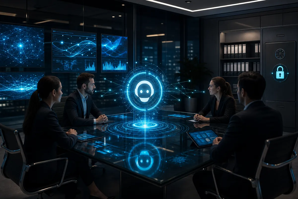 Entreprise utilisant une IA avec des données confidentielles protégées