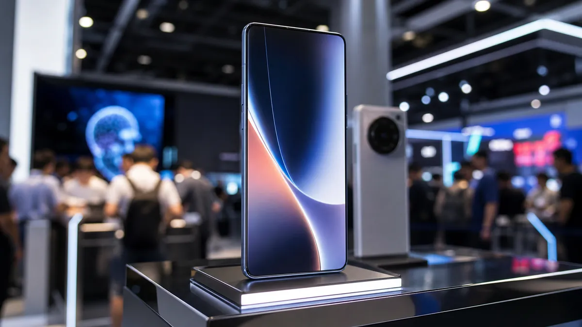Smartphone Nubia NaviX Ultra présenté sur un salon technologique