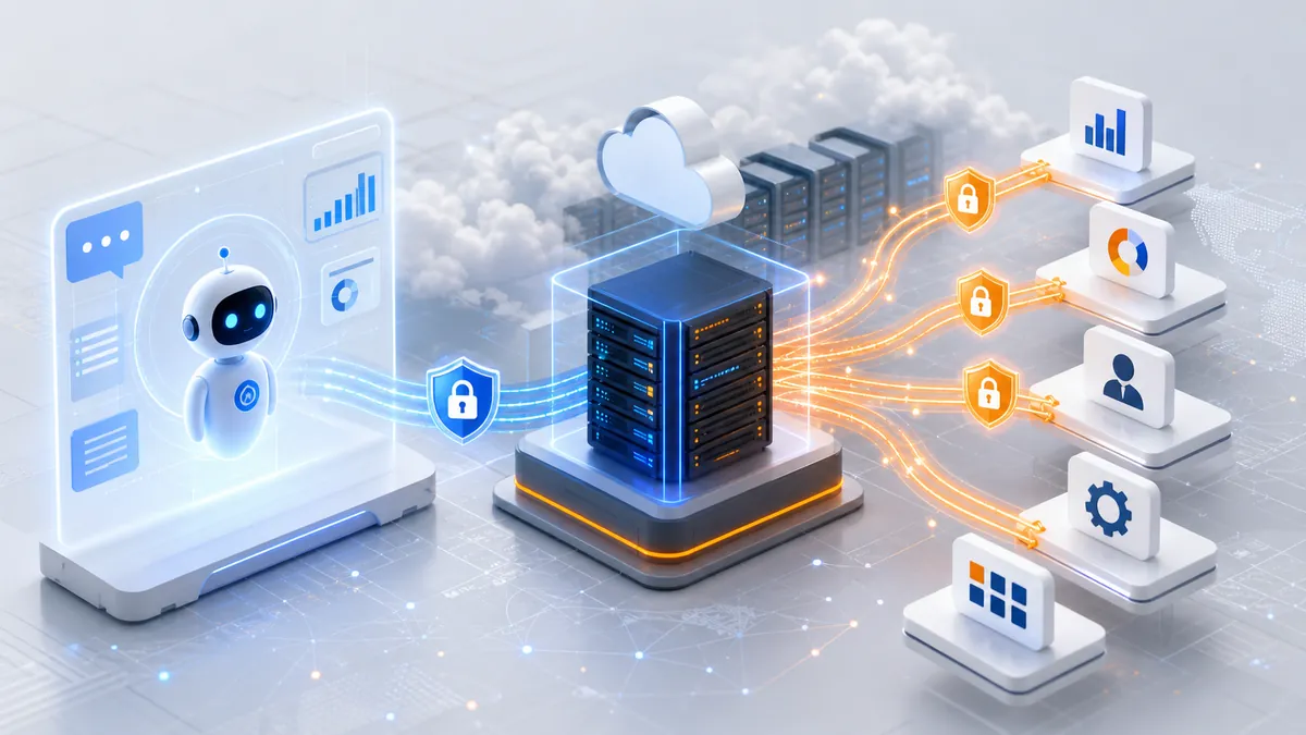 Architecture cloud reliant une IA à des applications métier via un serveur MCP sur AWS