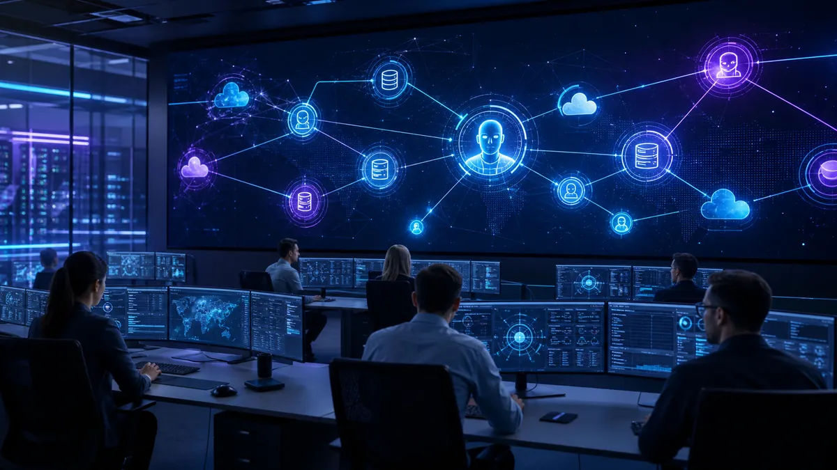 Centre de cybersécurité surveillant des agents IA connectés à des systèmes d’entreprise