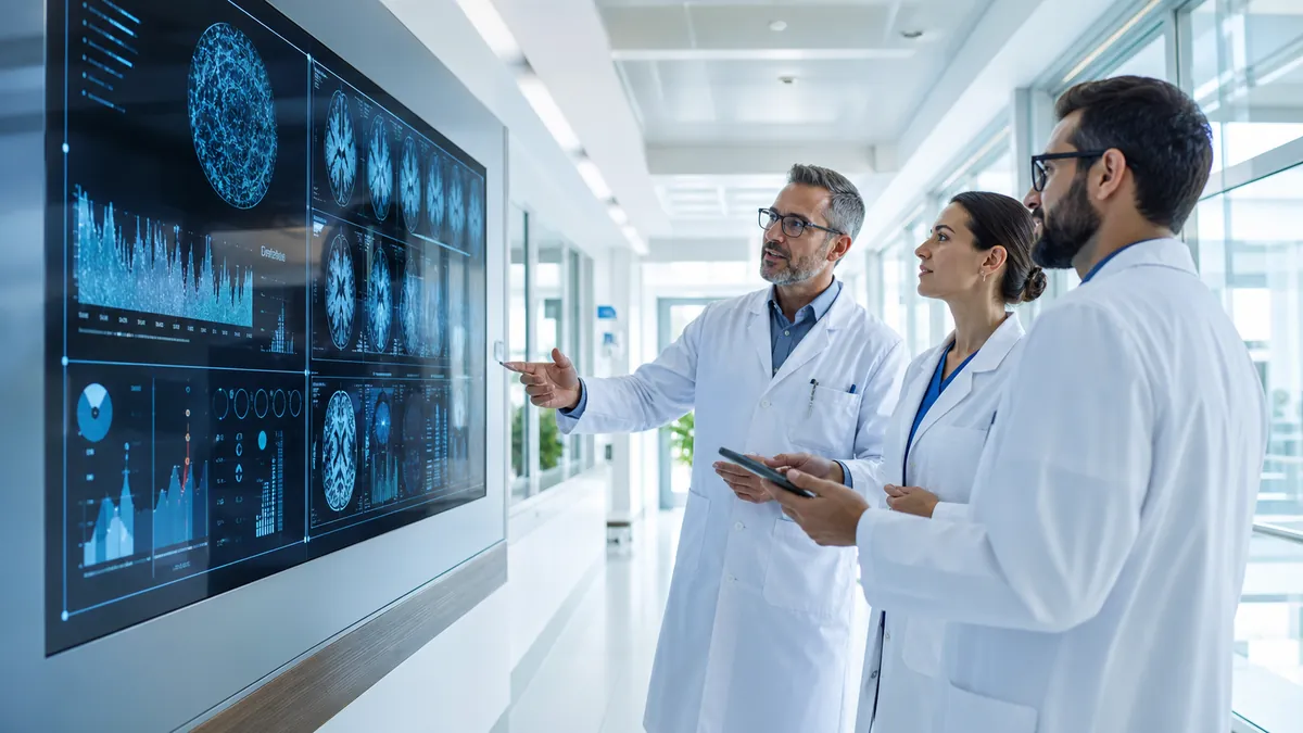 Médecins utilisant un outil d’intelligence artificielle dans un hôpital