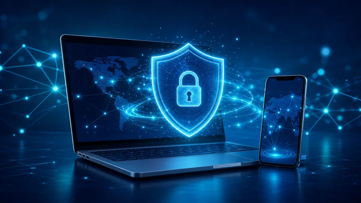 Ordinateur et smartphone protégés par un VPN